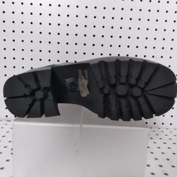 Women's Black Anke Boots | Chunky Low Platform Cothic Black Heel Booties Sz 9US - Picture 12 of 13